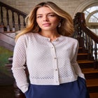 Pointelle Shrug Sweater image number null