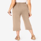 Plus Size Soft Knit Relaxed Pull-On Capri Pant image number 1