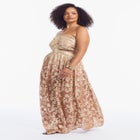 Metallic Jacquard Maxi Dress image number null