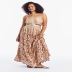 Metallic Jacquard Maxi Dress image number null