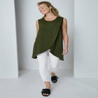 Sleeveless Tulip Overlay Knit Tunic image number null