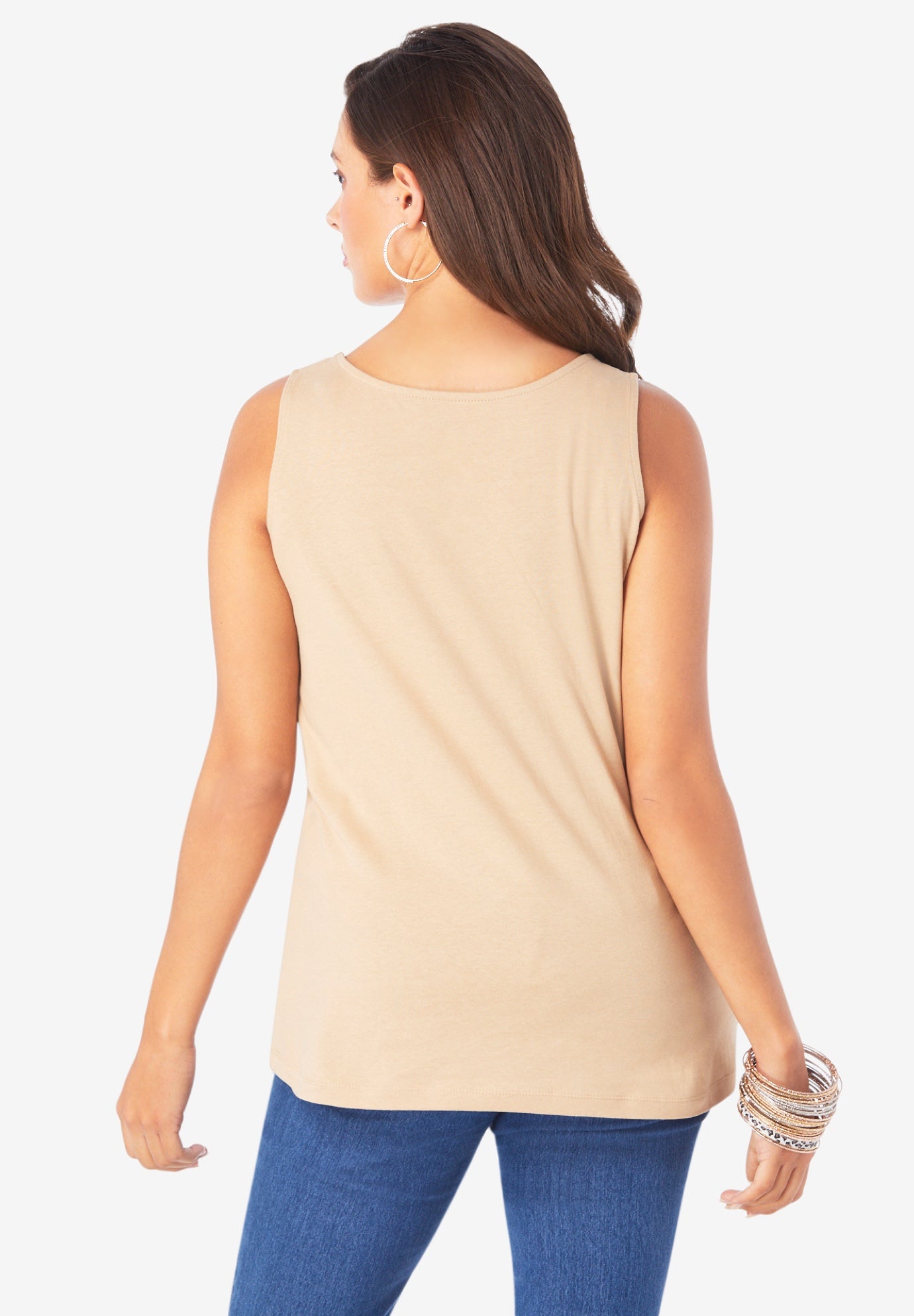 Plus Size Cotton Scoopneck Tank Top image number 1