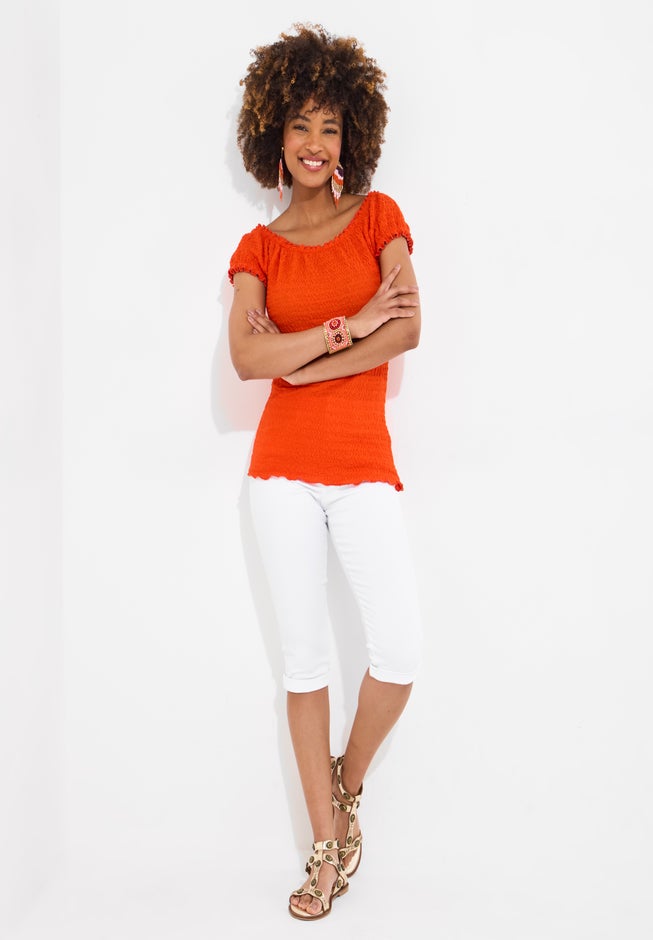 Stretchy Off the Shoulder Tee image number 3