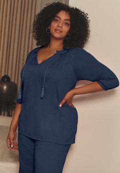 Knit Gauze Peasant Tunic