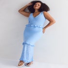 Crochet Sweater Maxi Dress image number null