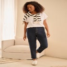 Cotton Jersey Slub Crew Neck Tee With Rolled Cuffs image number 3