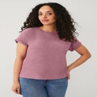 Crew Neck Tee With Rolled Cuffs image number null