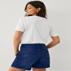 Denim 5-pocket Relaxed &ldquo;mom" Shorts image number null