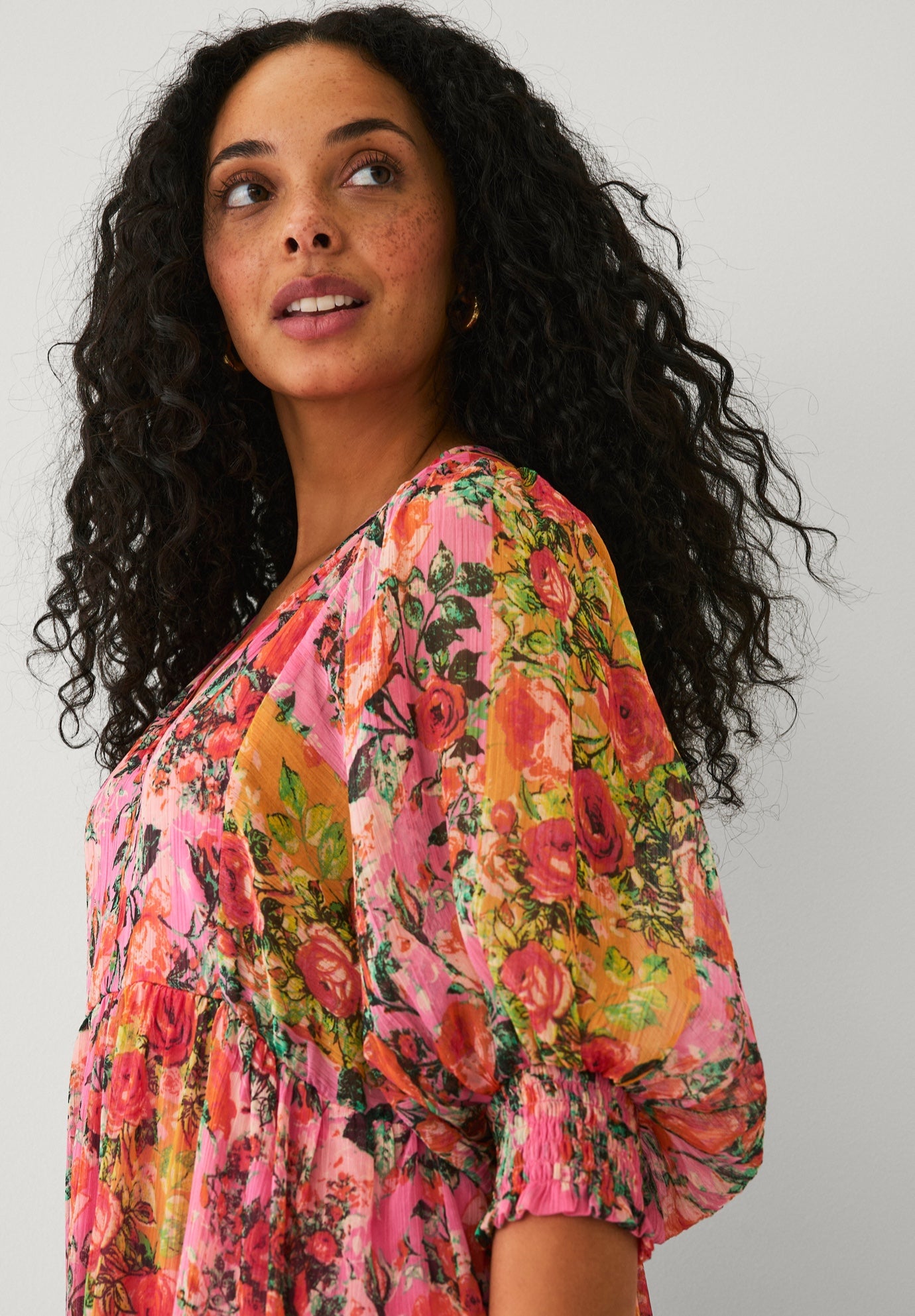 Sheer Tiered Long Midi Dress image number 2