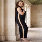 Stretch Knit Crepe Mock Neck Set image number null
