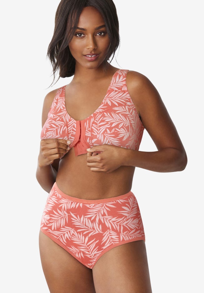 Cotton Front-Close Wireless Bra image number 9