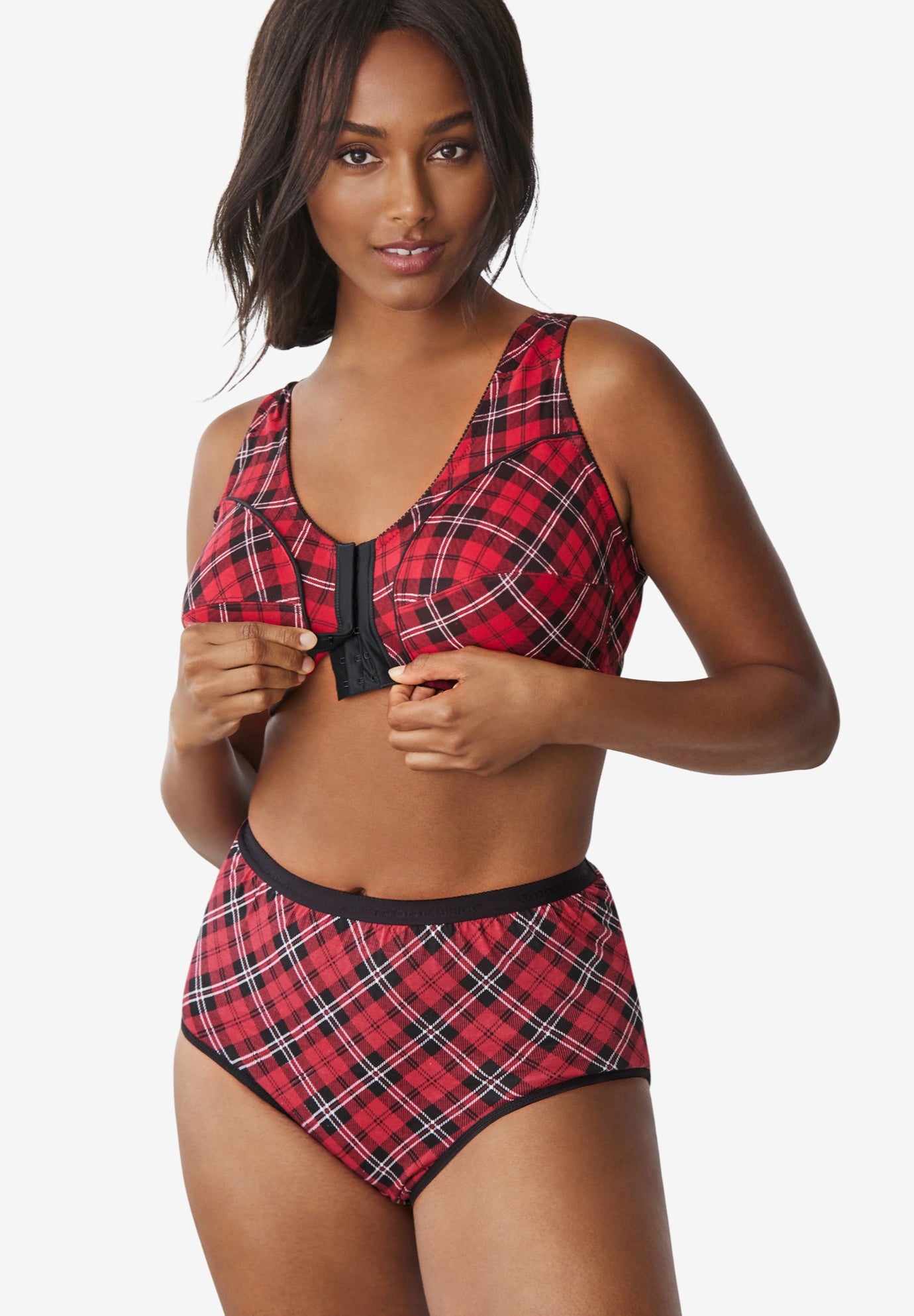 Cotton Front-Close Wireless Bra image number 0