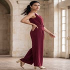 Sleeveless Wide-Leg Crepe Jumpsuit image number null