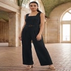 Sleeveless Wide-Leg Crepe Jumpsuit image number 0