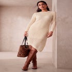 Crochet Asymmetrical Hem Midi Dress image number 1