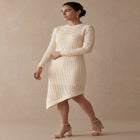 Crochet Asymmetrical Hem Midi Dress image number 0