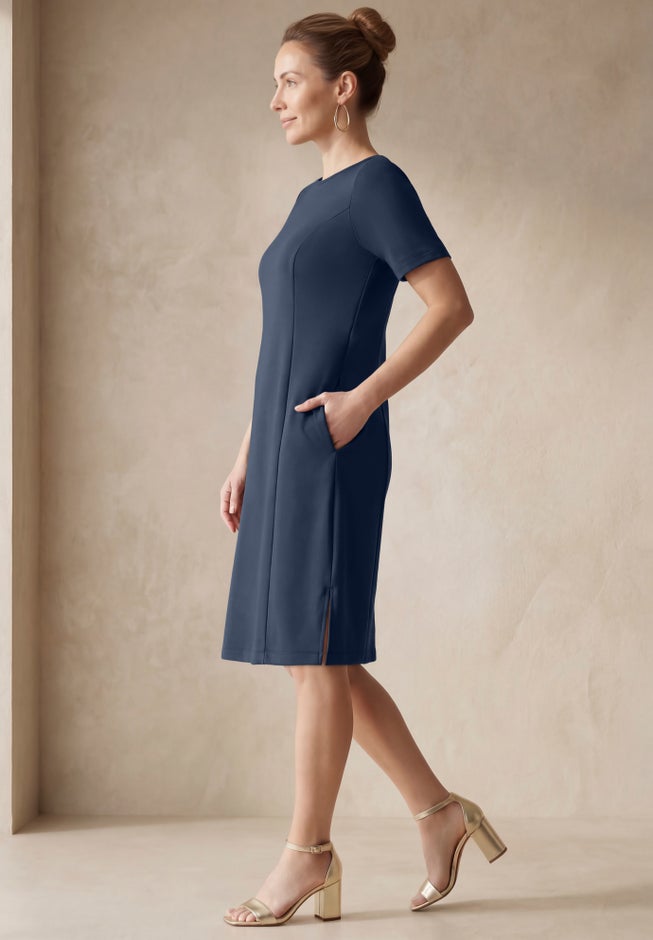 Perfect Ease Short-Sleeve Shift Dress image number 2