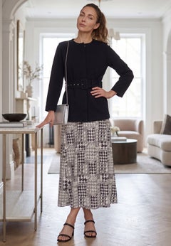Knit Crepe Belted Jacket