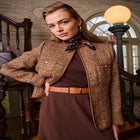 Tweed Jacket with Leather-Trim image number null
