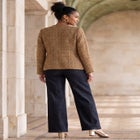 Tweed Jacket with Leather-Trim image number null