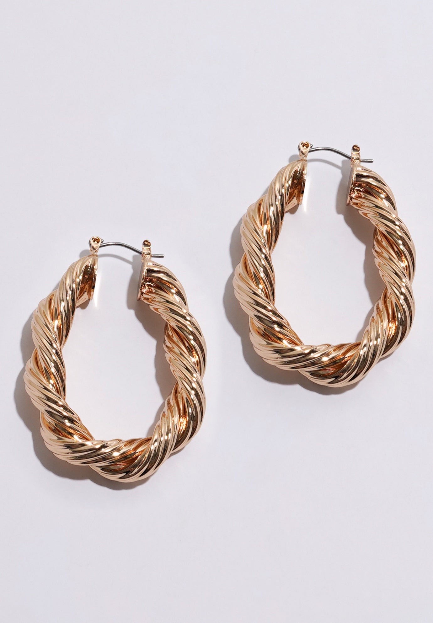 Twisted Hoop Earrings image number 1