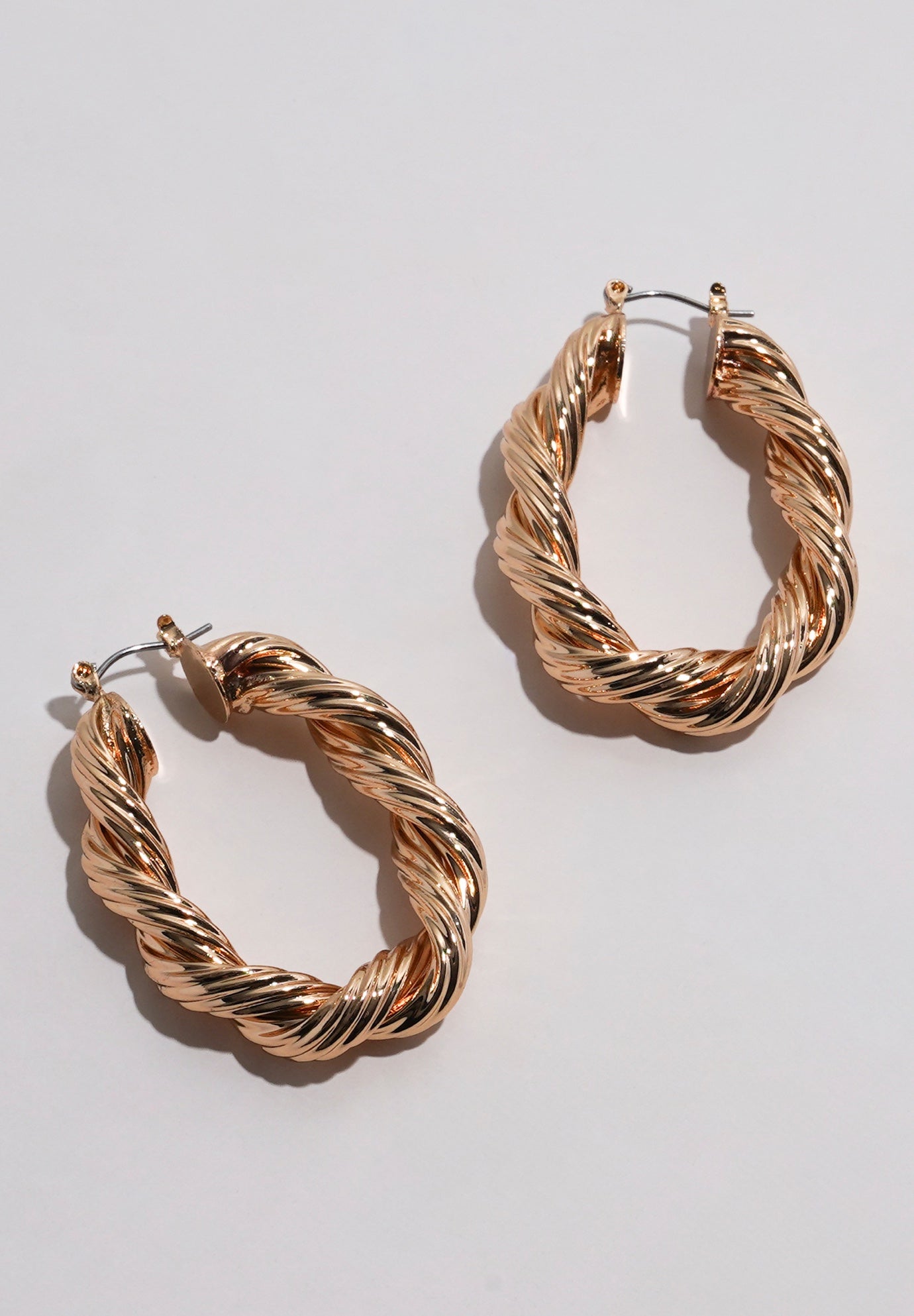 Twisted Hoop Earrings image number 0