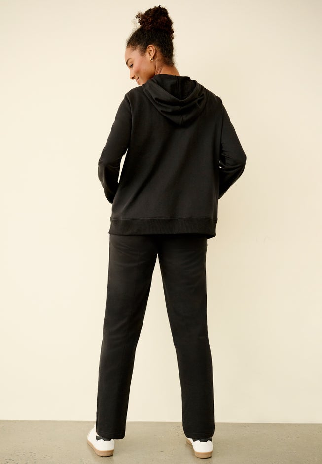 French Terry Long Sleeve Zip-Front Classic Hoodie image number 1