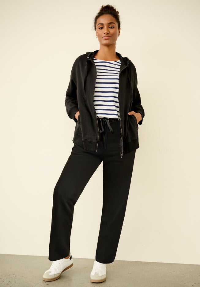 French Terry Long Sleeve Zip-Front Classic Hoodie image number 2