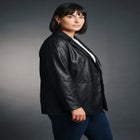 Faux Leather Blazer image number 1