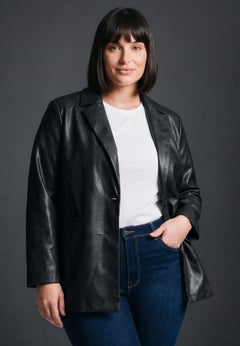 Faux Leather Blazer