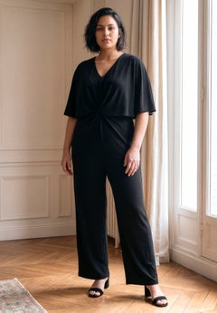 Twist Cape Metallic Jumpsuit