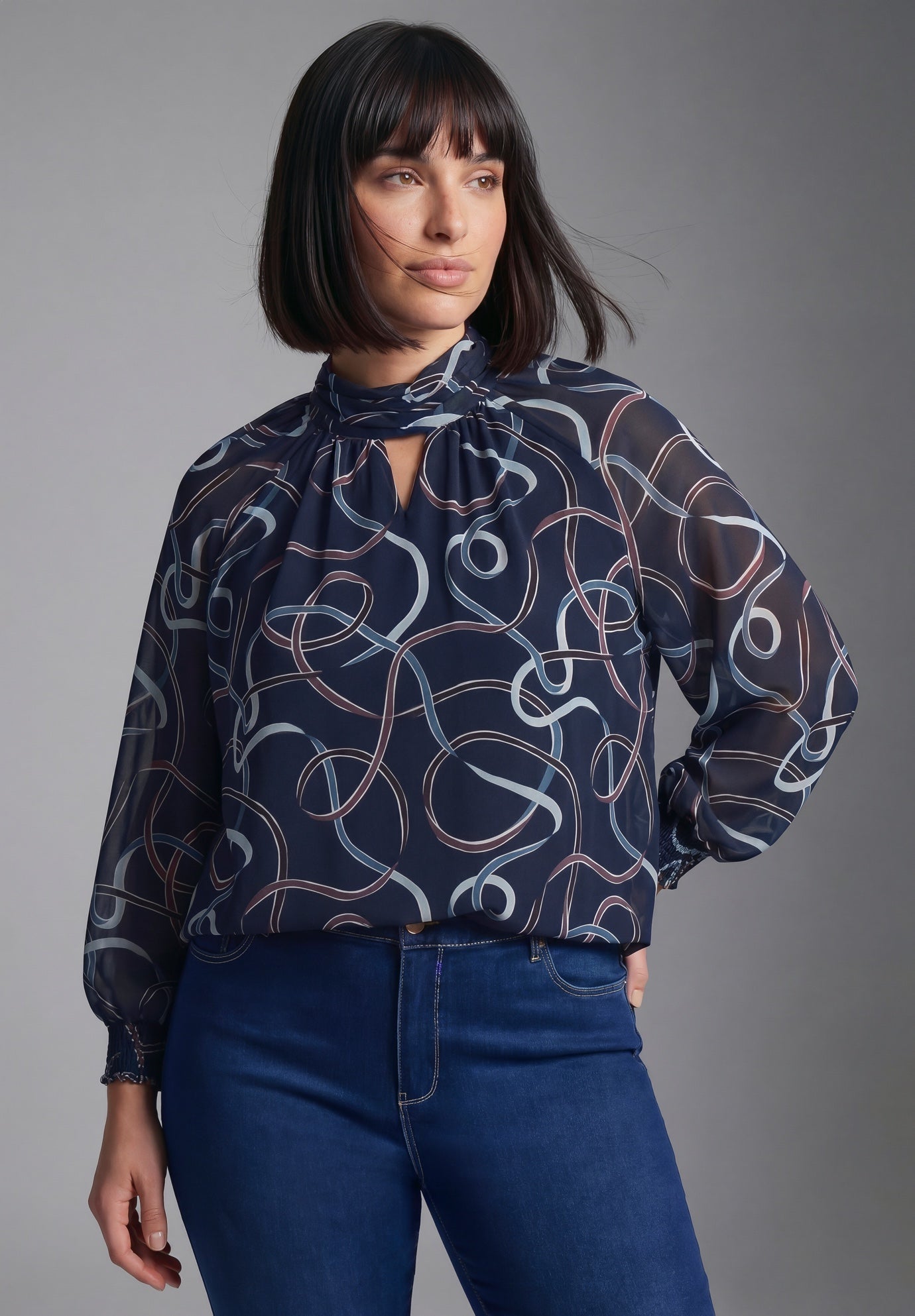 Ruched Keyhole Tunic image number 2