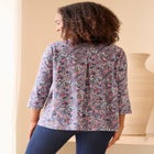 Cotton Jersey Slub Three-Quarter Sleeve Trapeze Tee image number 1