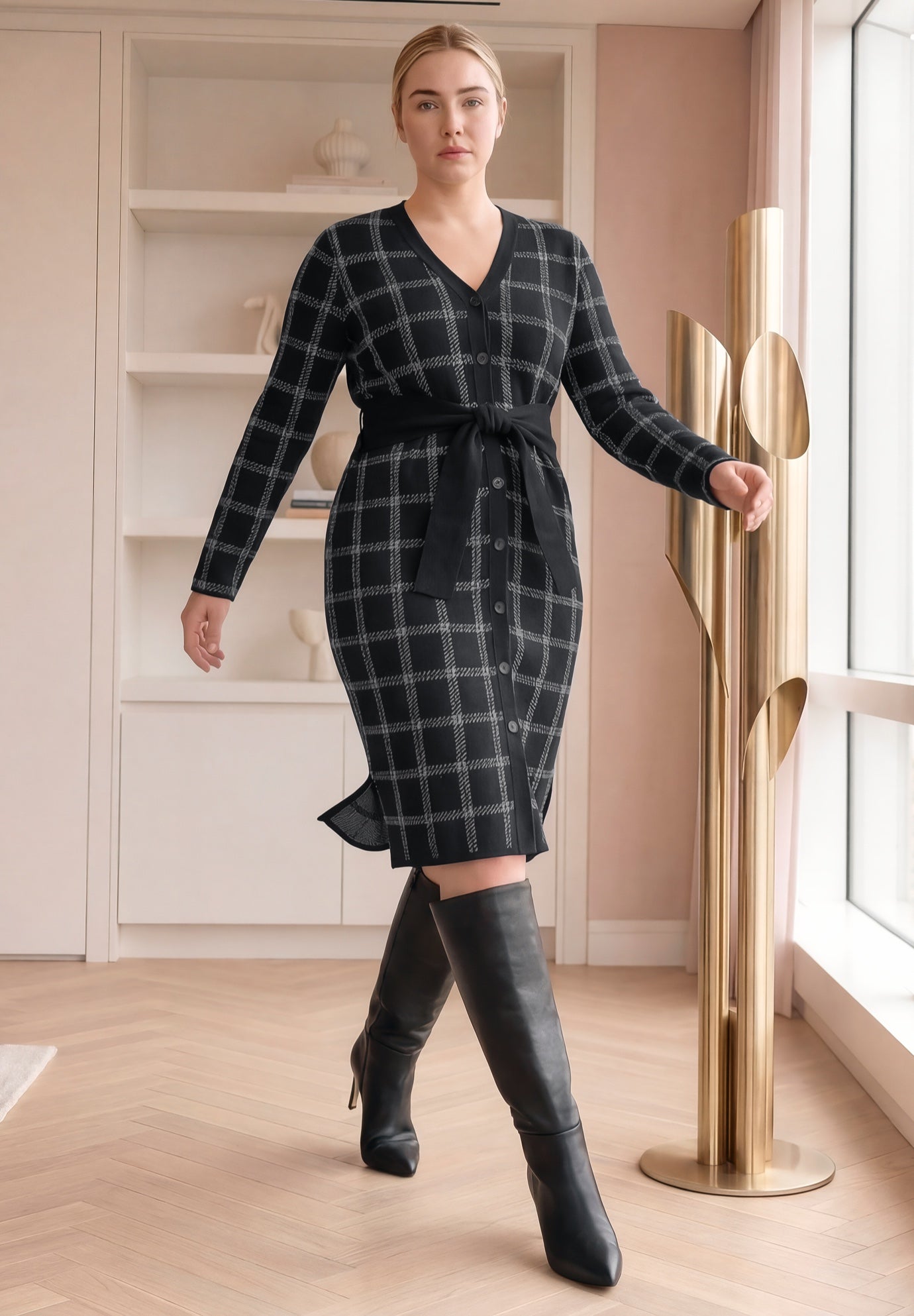 Cardigan Sweater Dress image number 0