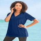 Plus Size Cotton Ultimate V-Neck Tee image number null