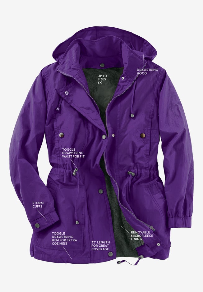 Taslon&reg; Anorak Jacket with Removable Fleece Lining image number 5