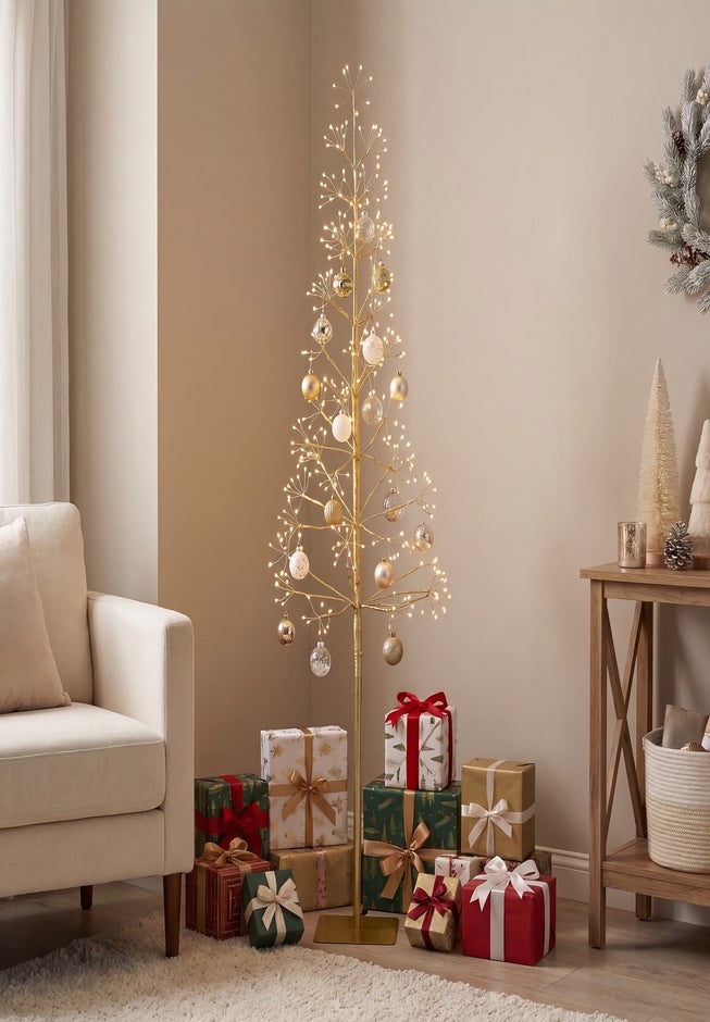 5 Ft. H Gold LED Starburst Tree image number 3