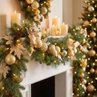 6 Ft. Pre-lit Nobel Gold Garland image number 4