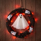 20" Pre-Lit Ghost Wreath image number 0