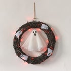20" Pre-Lit Ghost Wreath image number 1