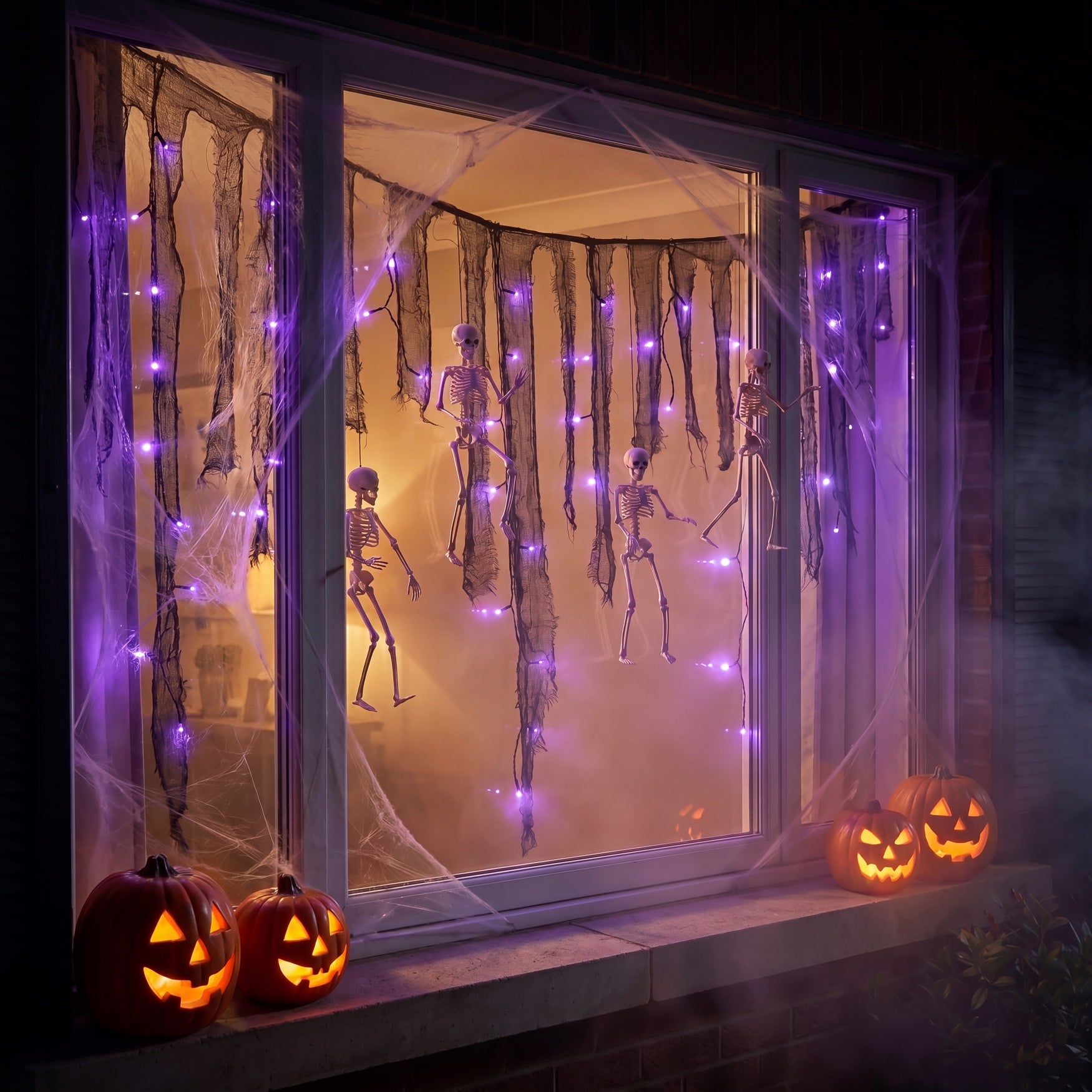 6 Ft. Mini Skeleton Curtain Light image number 0