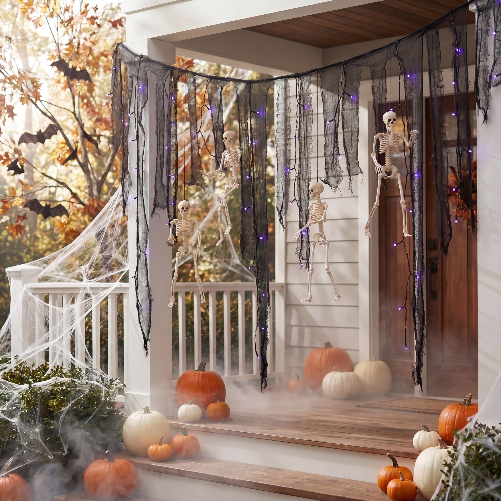 6 Ft. Mini Skeleton Curtain Light image number 2