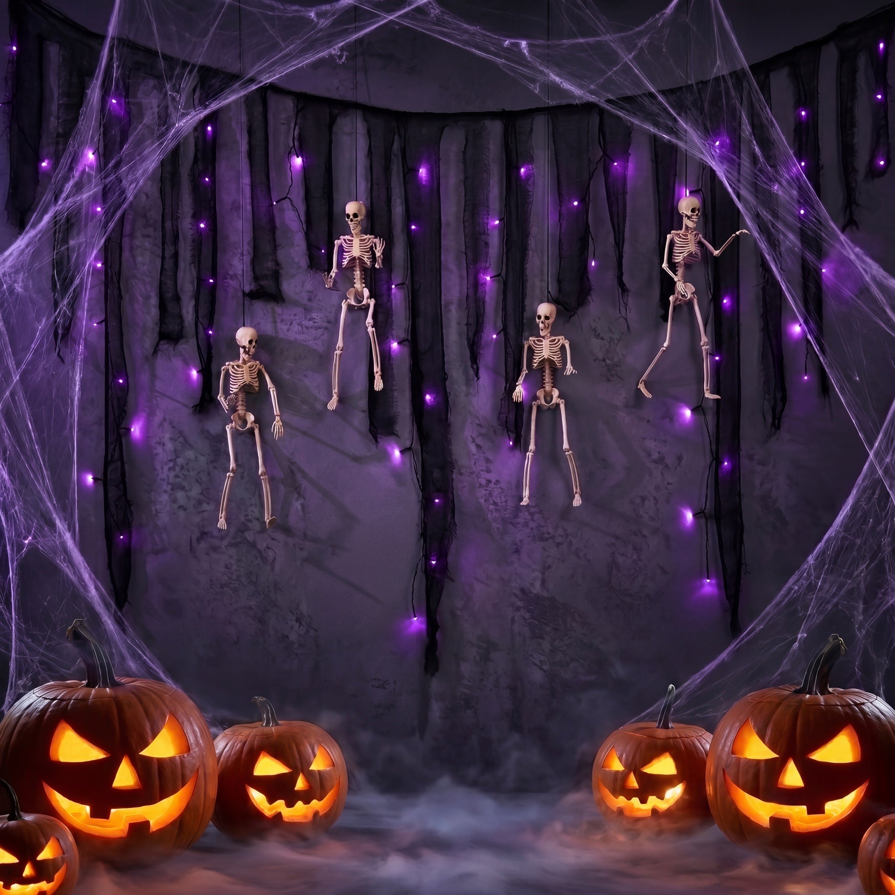 6 Ft. Mini Skeleton Curtain Light image number 4