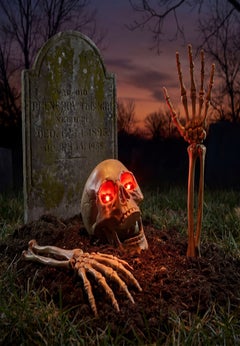 Set of 3 Pre-Lit Skull and Hand Stake