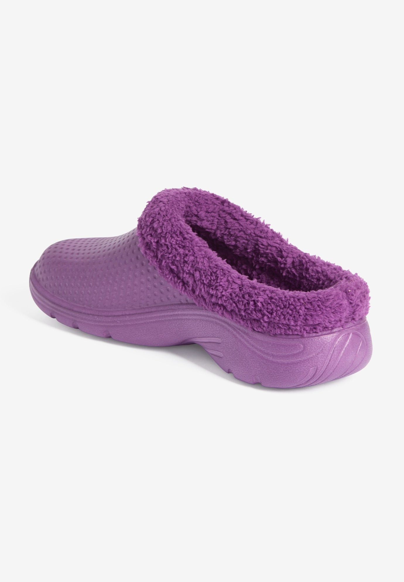 The Fur Lined Slip-On Rubber Clog Mule image number 1