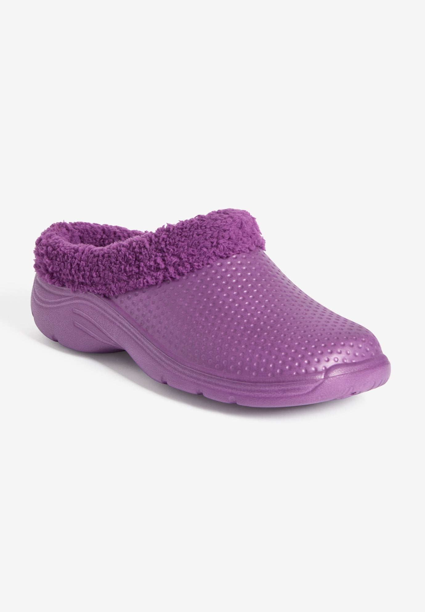 The Fur Lined Slip-On Rubber Clog Mule image number 0