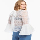 Sheer Chantilly Lace Blouse image number 3