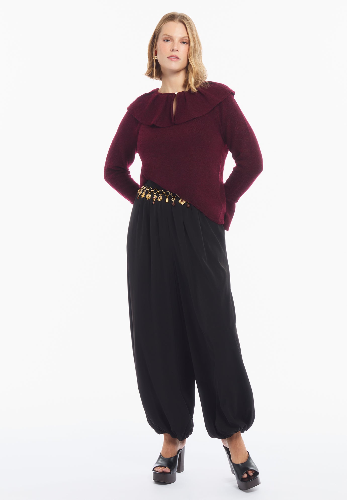Ruffled Collar Sweater image number 0