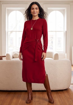 Sweater Wrap Midi Dress