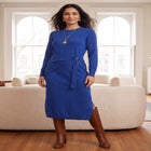 Sweater Wrap Midi Dress image number 0